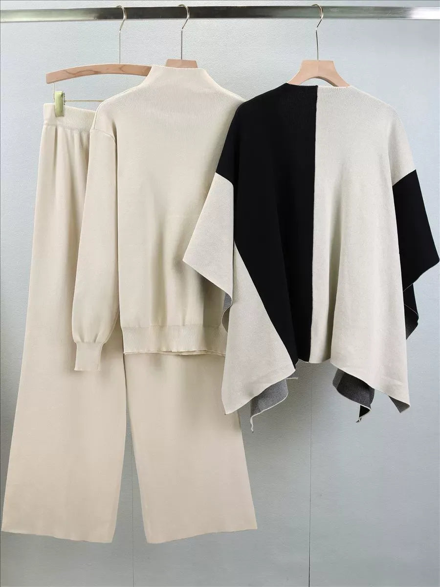 Cozy Women's 3-Piece Knit Outfit Soft Wool Blend Sweater Set