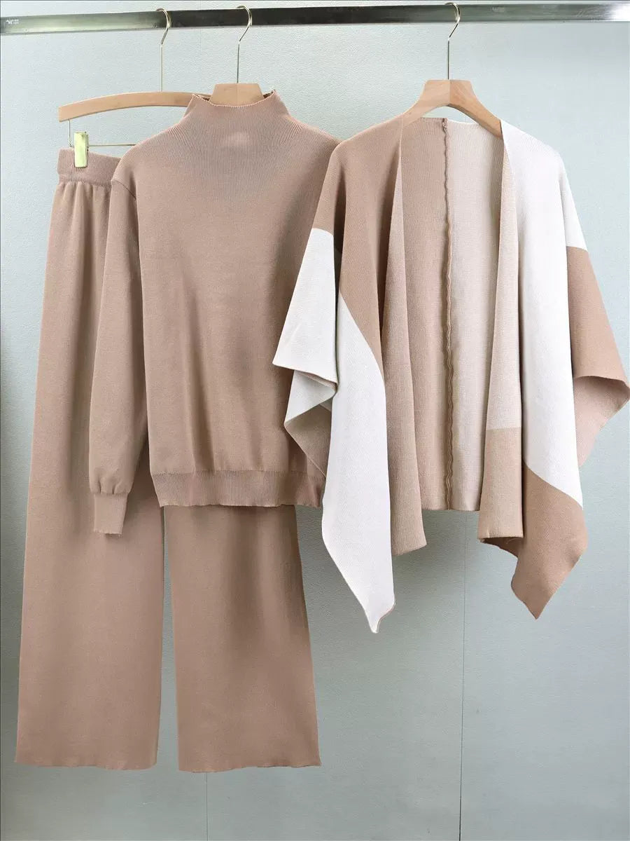 Cozy Women's 3 Piece Wool Sweater Set - OutfitLondon