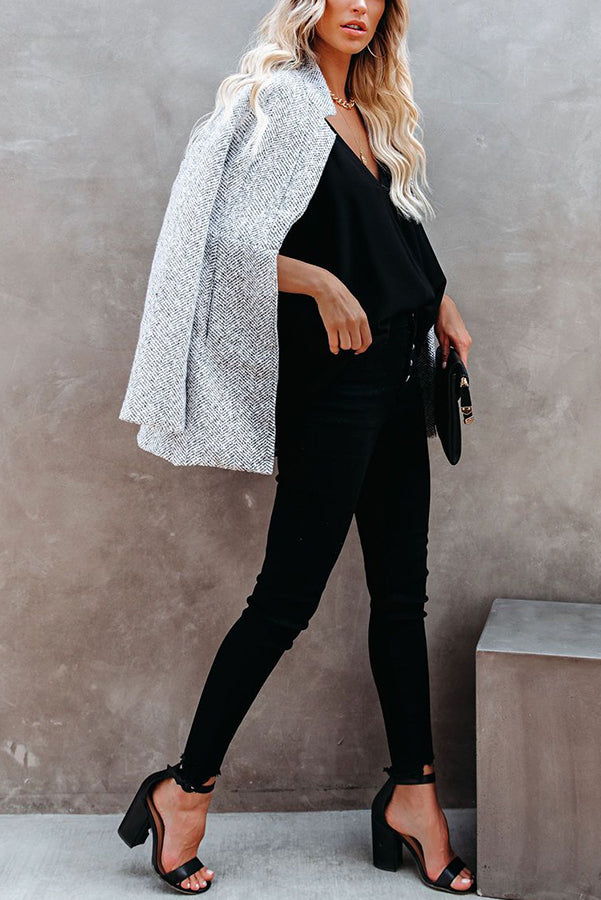 Classic Grey Oversized Coat with Pockets
