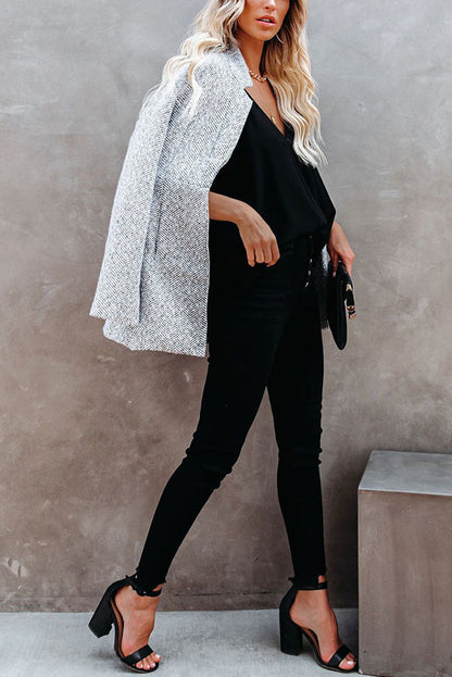 Classic Grey Oversized Coat with Pockets