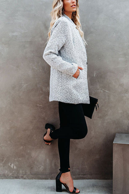 Classic Grey Oversized Coat with Pockets