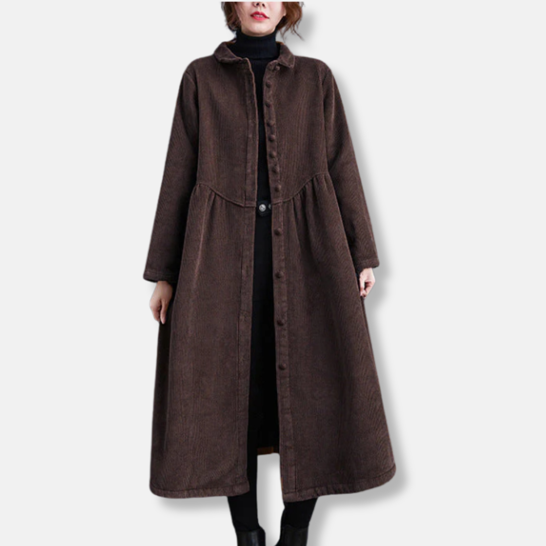 Casual Corduroy A-Line Women's Coat