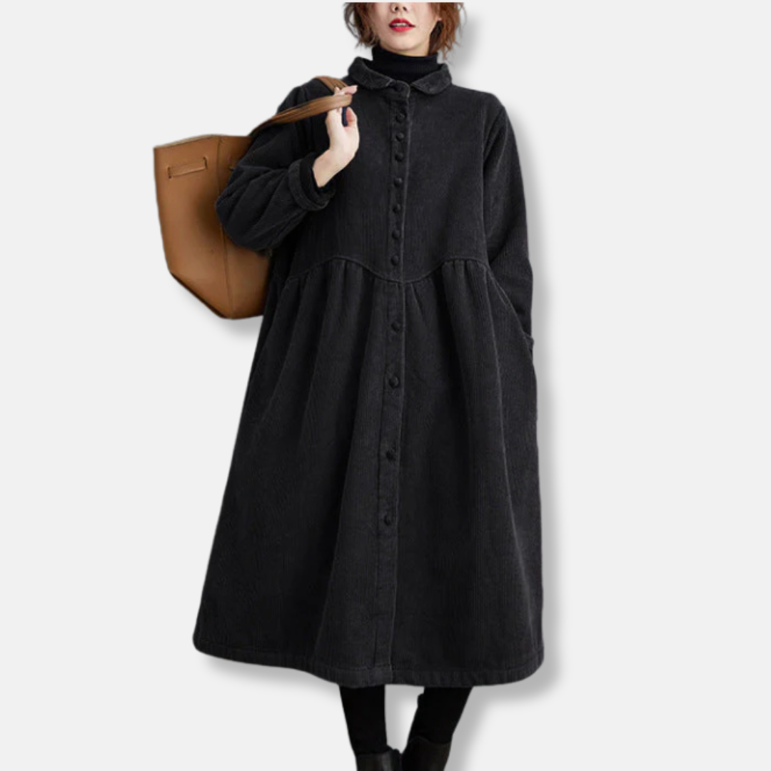 Casual Corduroy A-Line Women's Coat