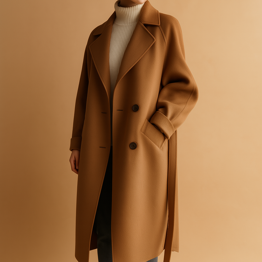 Ladies Oversized Wool Coat with Soft Insulated Lining