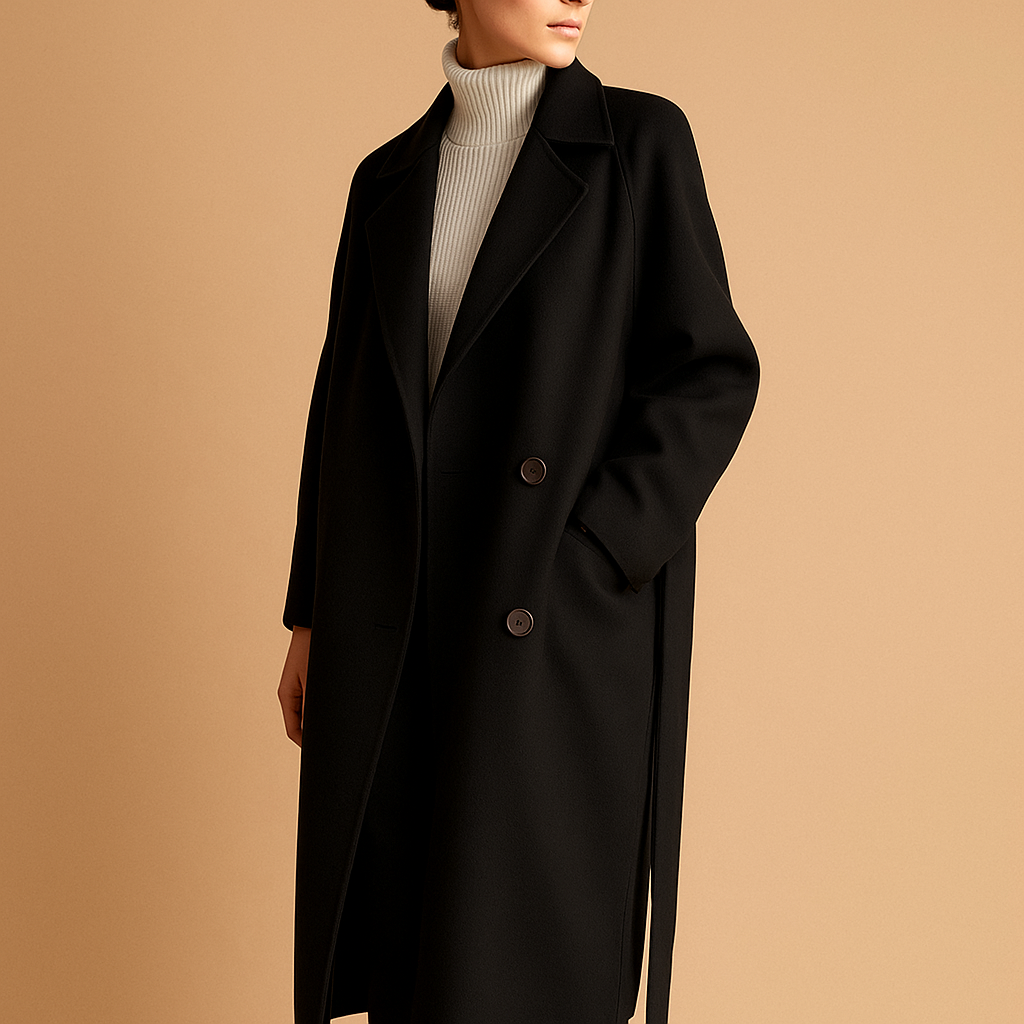 Ladies Oversized Wool Coat with Soft Insulated Lining