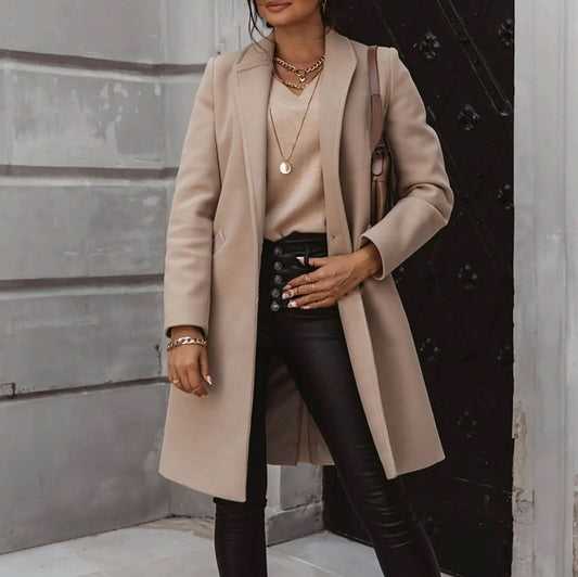 Classic Fit Women's Long Coat - OutfitLondon