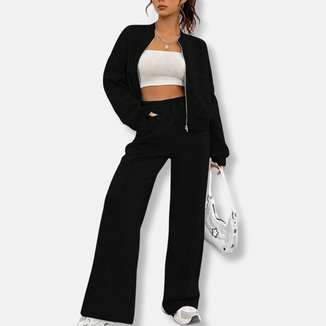 Comfy Women's Lounge Set - Casual Jacket and Pants