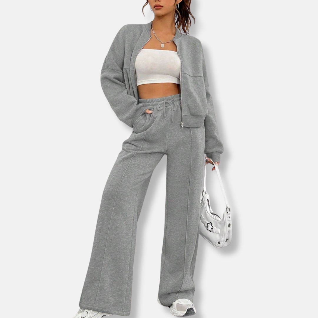 Comfy Women's Lounge Set - Casual Jacket and Pants