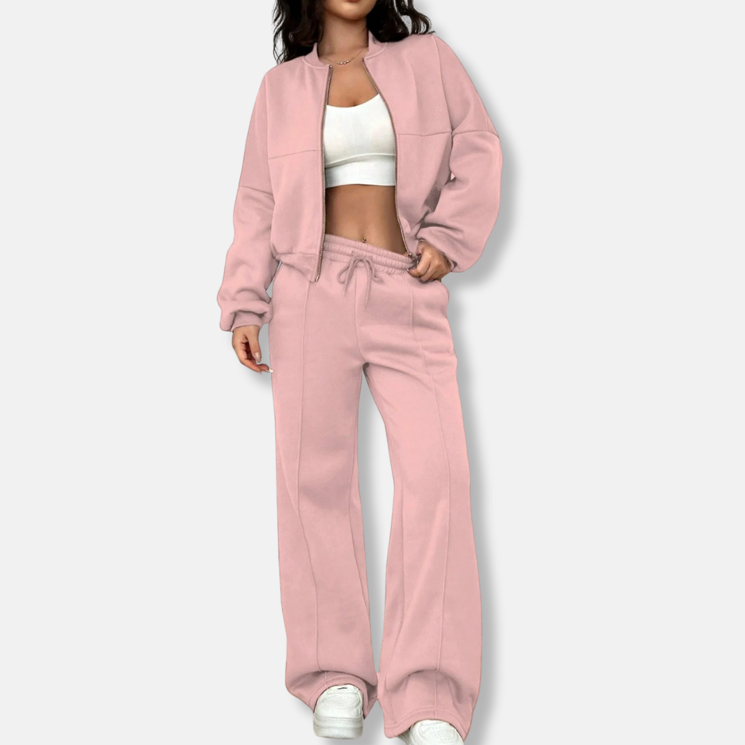 Comfy Women's Lounge Set - Casual Jacket and Pants