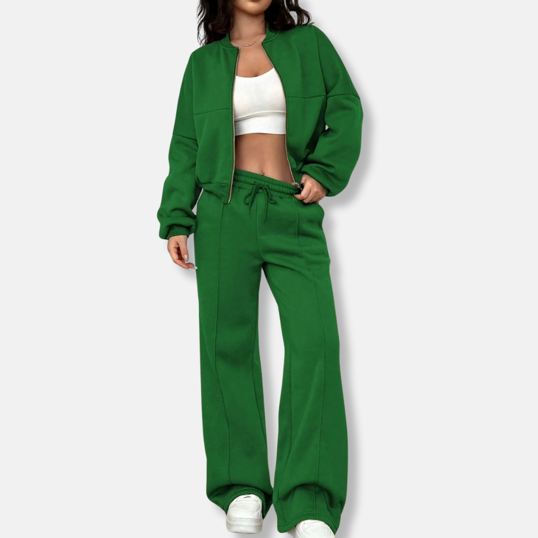 Comfy Women's Lounge Set - Casual Jacket and Pants