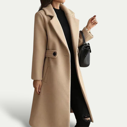 Ladies Long Double Button Trench Coat - Winter