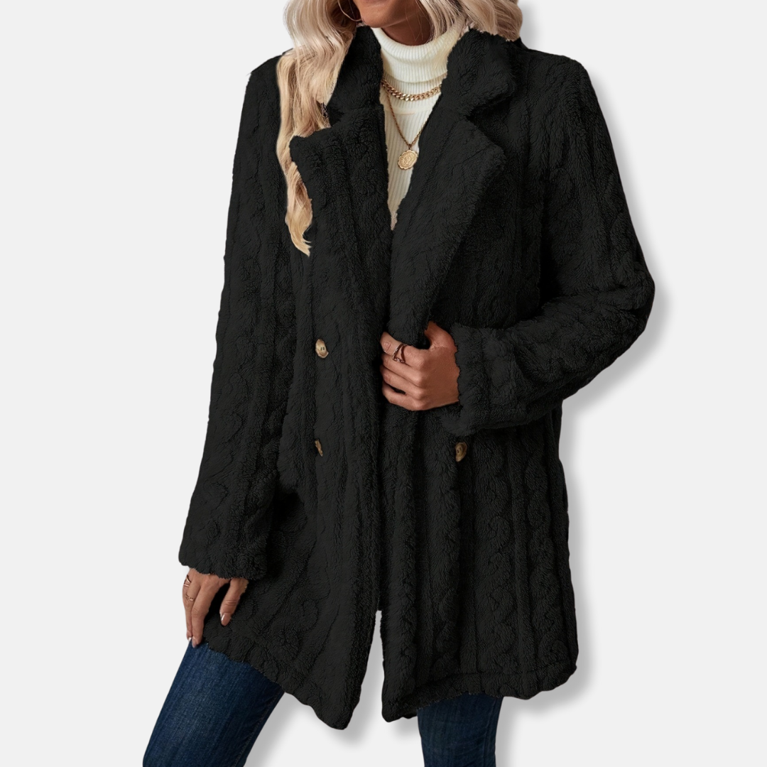 Soft Double Breasted Womens Winter Coat - OutfitLondon