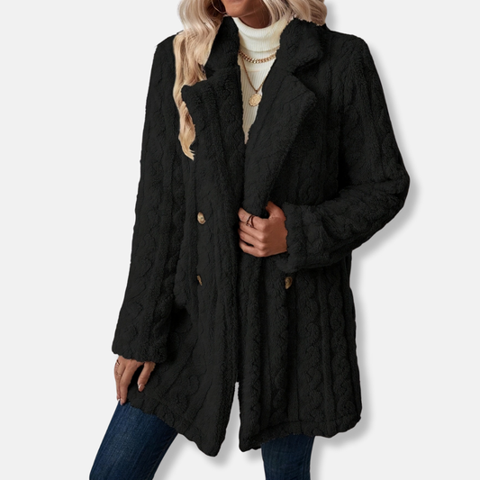 Soft Double Breasted Womens Winter Coat - OutfitLondon