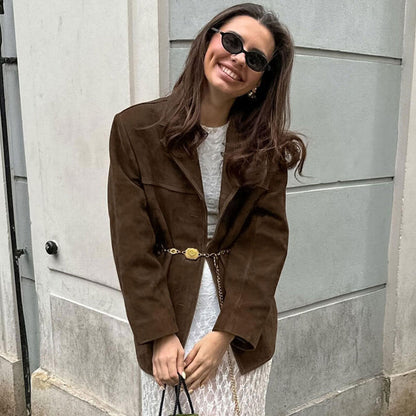 Comfortable Loose Fit Women's Blazer Jacket