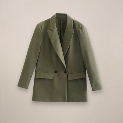 Women's Large Fit Long Tailored Coat Jacket