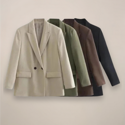 Women's Large Fit Long Tailored Coat Jacket - OutfitLondon
