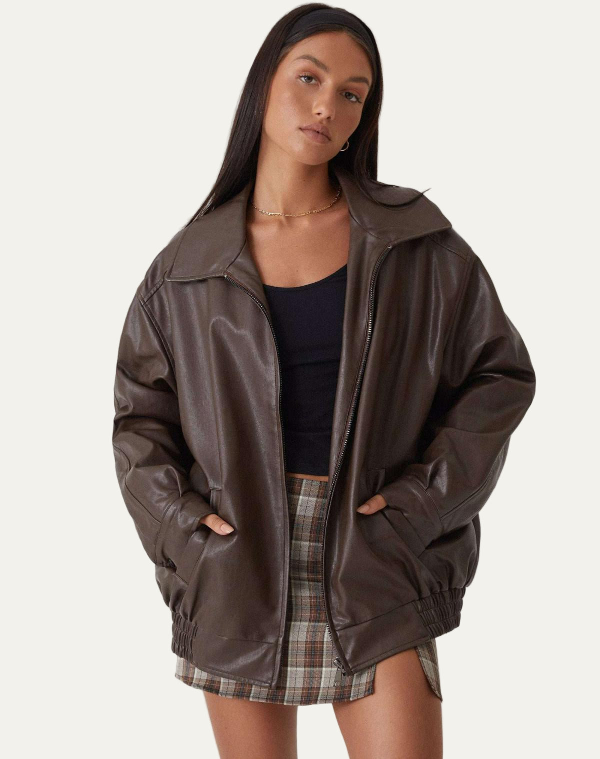 Ladies Oversized Notch Collar Jacket - OutfitLondon