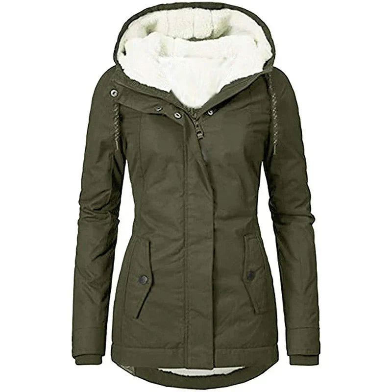 Warm Water-Repellent Parka Coat for Women