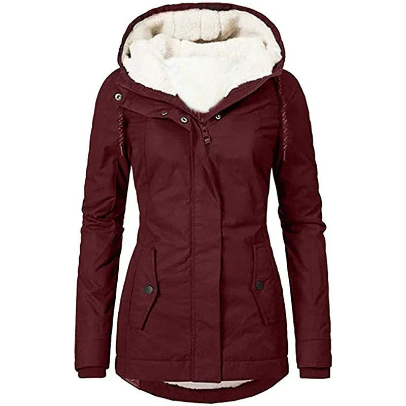 Warm Water-Repellent Parka Coat for Women