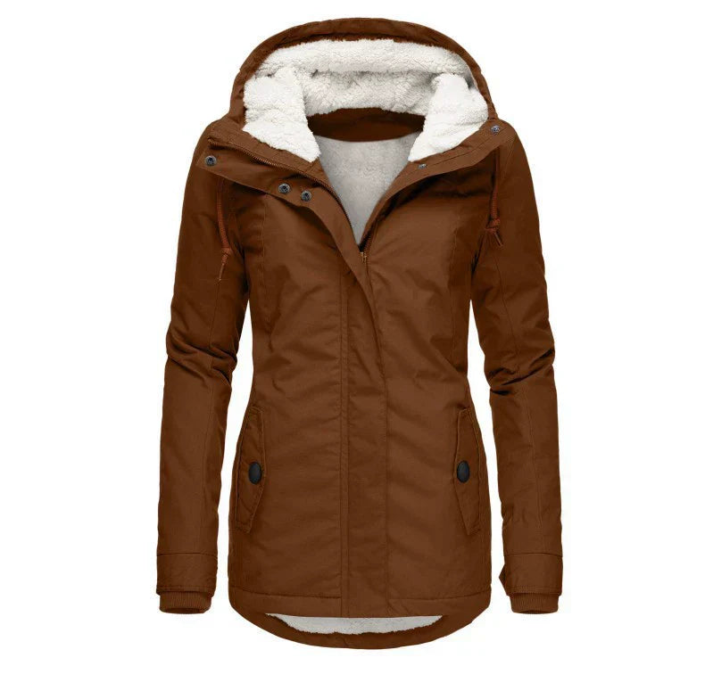 Warm Water-Repellent Parka Coat for Women