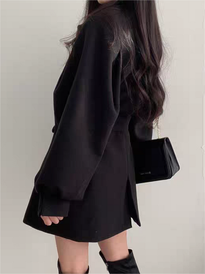Women's Padded Jacket with Belted Waist and Short Style