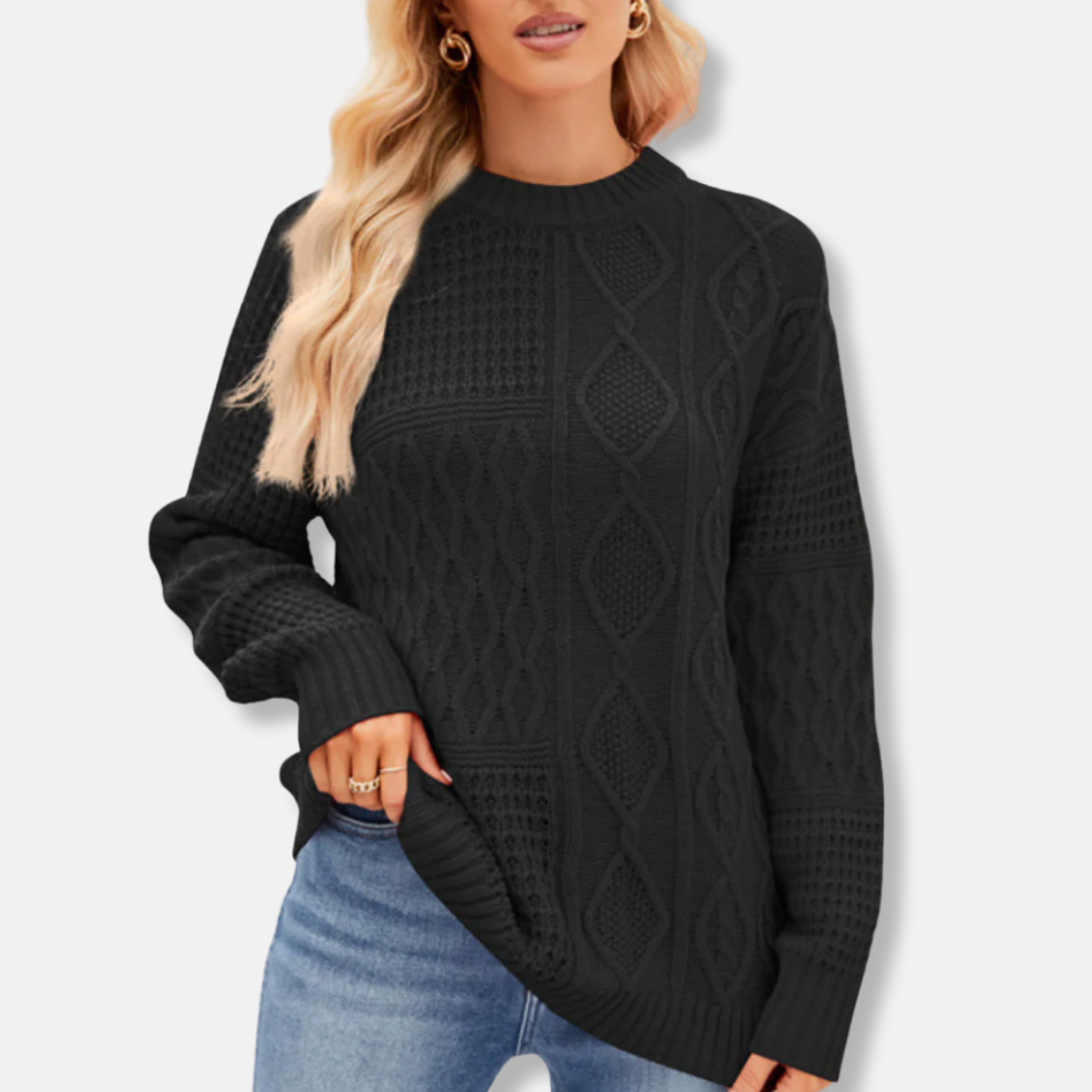 Cozy Oversized Women's Crew Neck Sweater