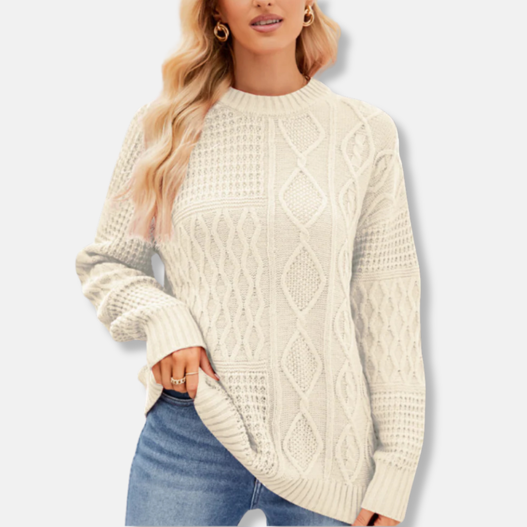 Cozy Oversized Women's Crew Neck Sweater