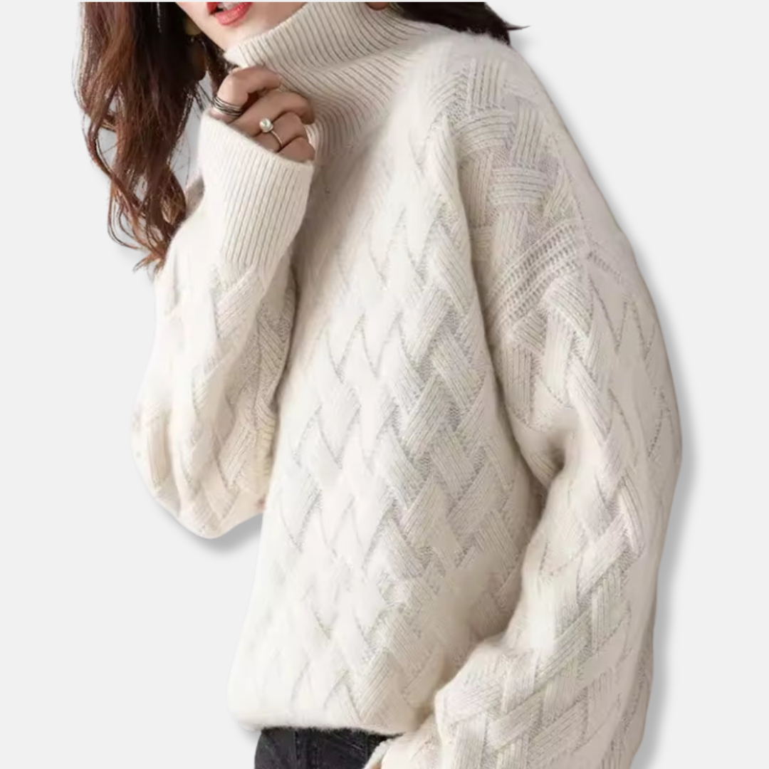 Cozy Oversized Women's Wool Turtleneck Sweater