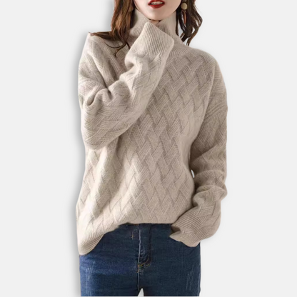 Cozy Oversized Women's Wool Turtleneck Sweater