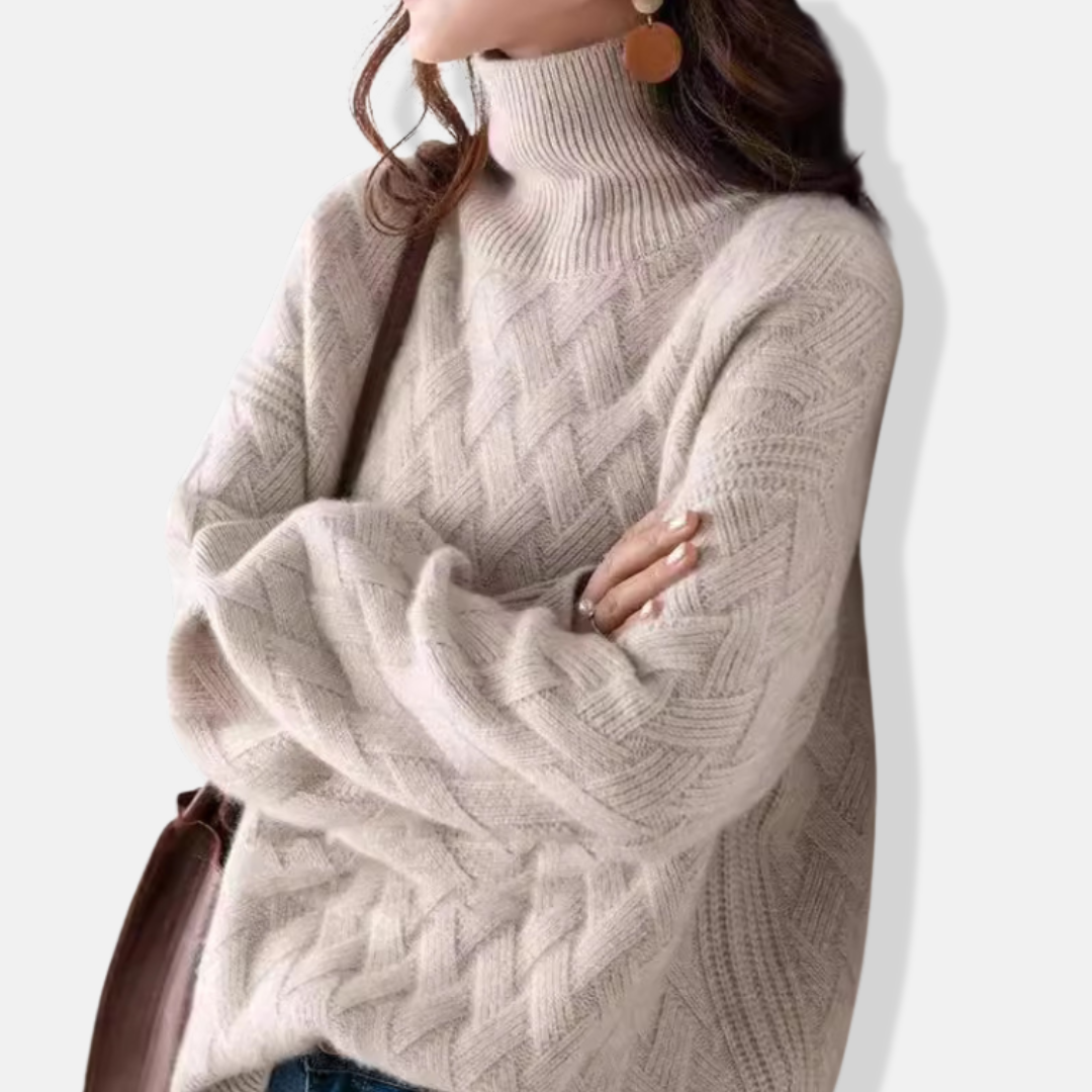 Cozy Oversized Women's Wool Turtleneck Sweater