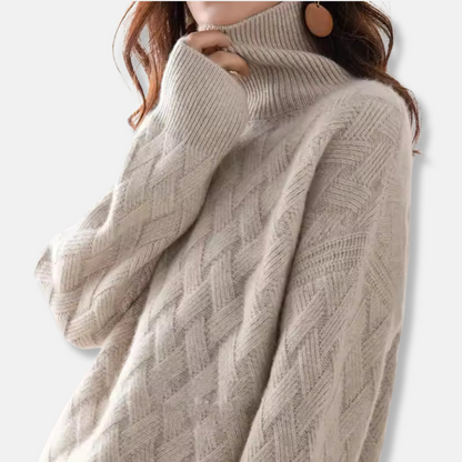 Cozy Oversized Women's Wool Turtleneck Sweater