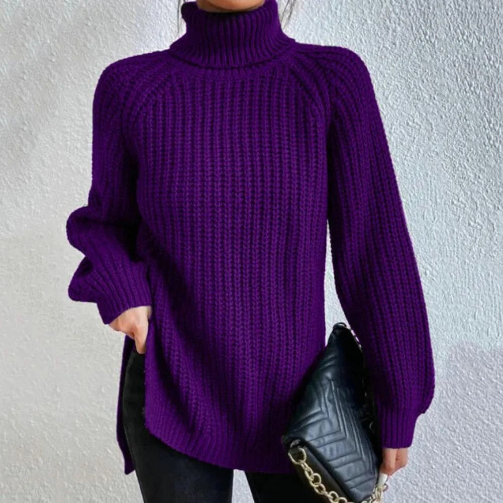 Cozy Women's Oversized Turtleneck Wool Sweater