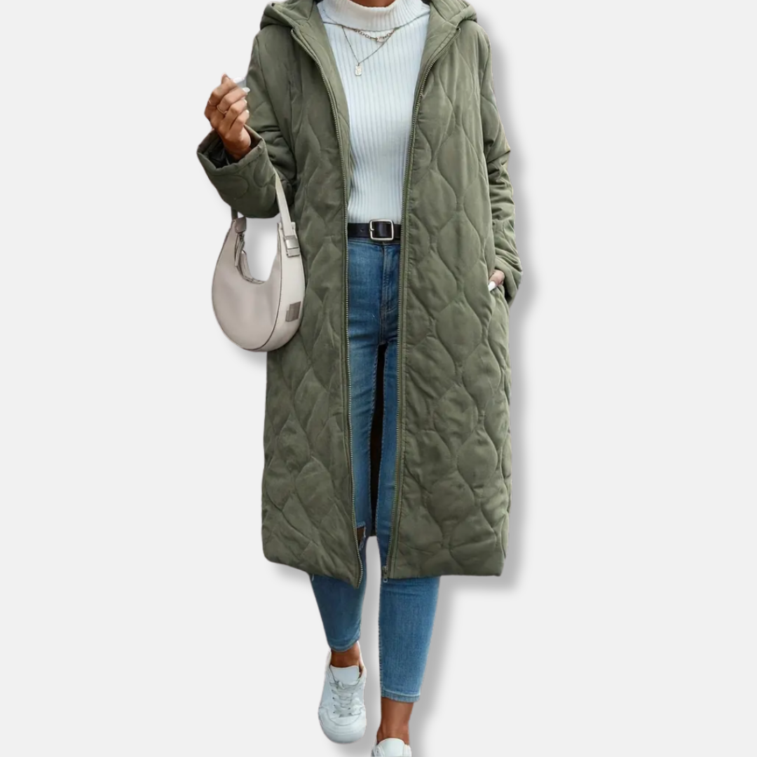 Women's Padded Parka Coat - Oversized Fit - Hooded Cotton Jacket - OutfitLondon