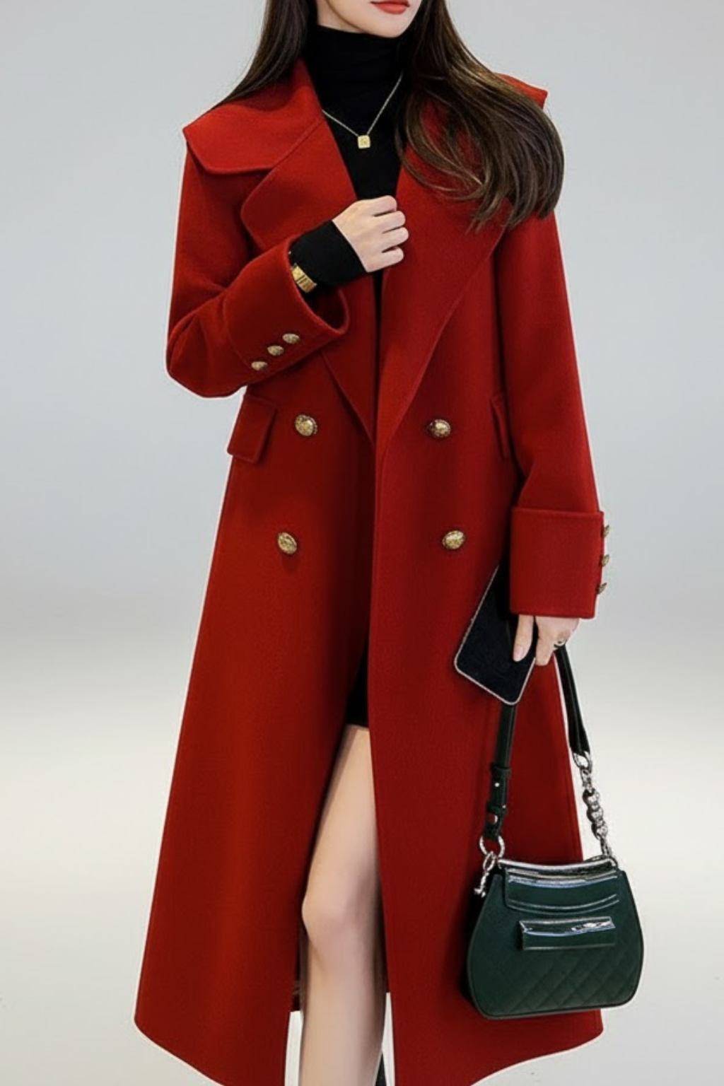 Classic Red Belted Trench Coat - OutfitLondon