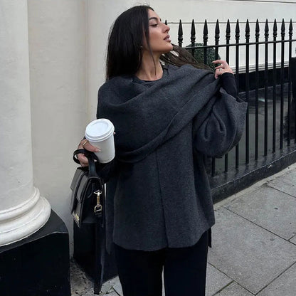 Cozy Open Front Cardigan with Soft Bell Sleeves