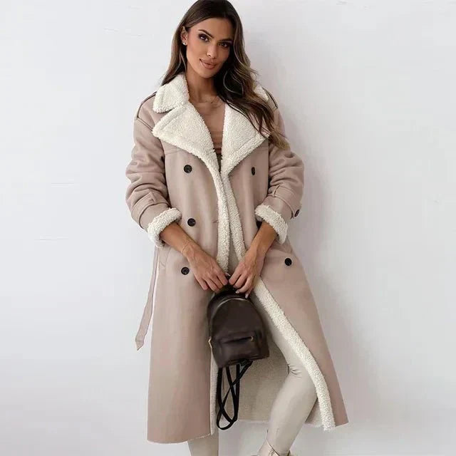 Soft Leather Trench Coat for Women - Long Belted Style