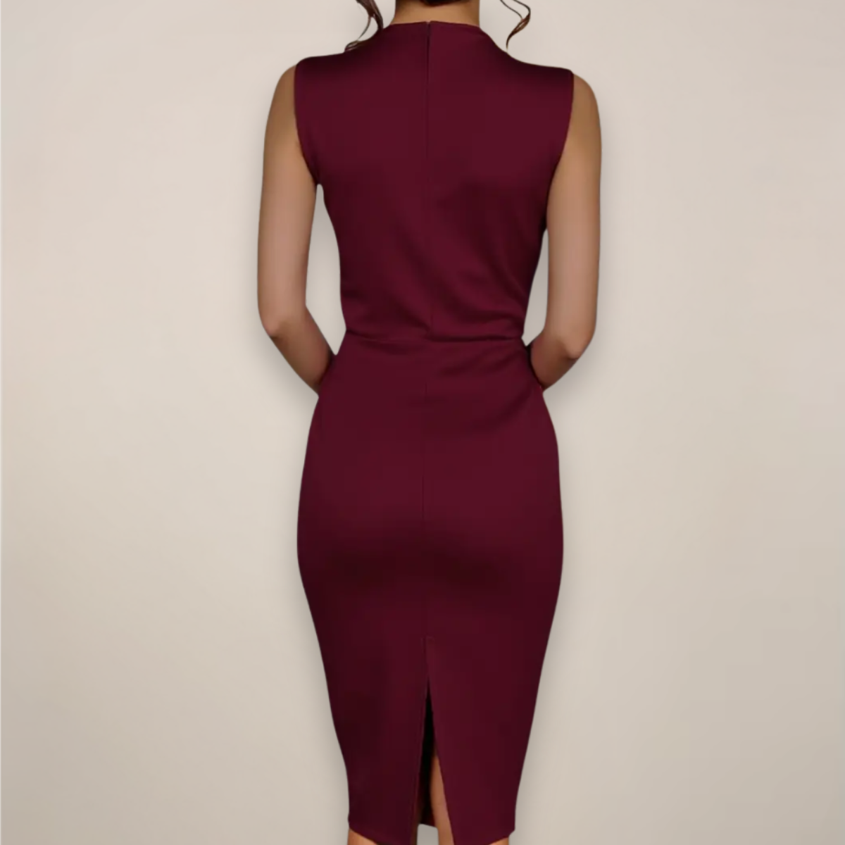 Elegant V-Neck Midi Dress for Women
