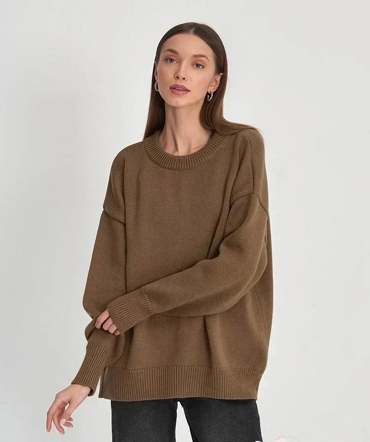 Cozy Women's Long Sleeve Crew Neck Sweater