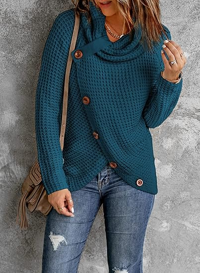 Cozy Oversized Women's Sweatshirt with Cowl Neck - OutfitLondon