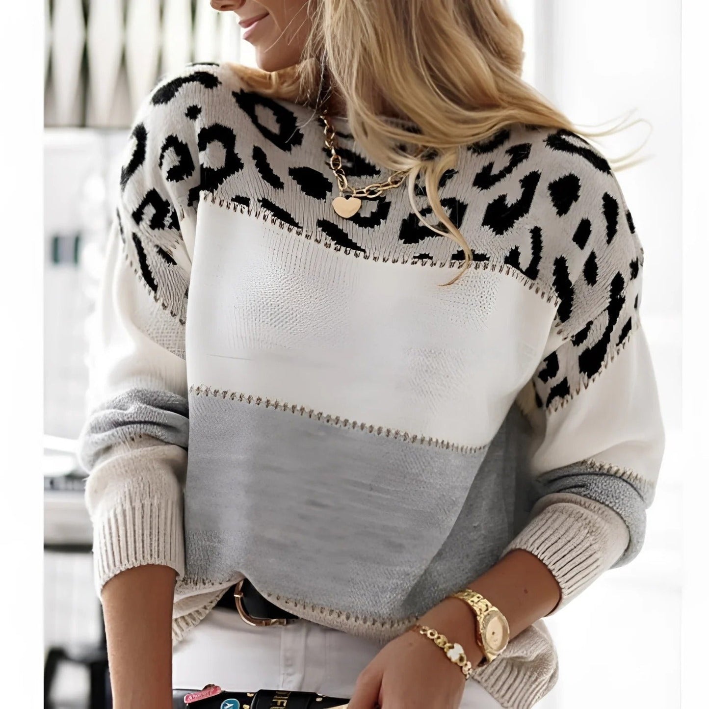 Comfy Animal Print Long Sleeve Sweatshirt