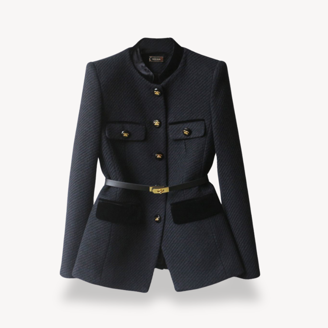 Luxury Velvet Blazer for Women with Gold Buttons