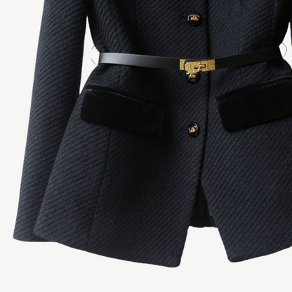 Luxury Velvet Blazer for Women with Gold Buttons