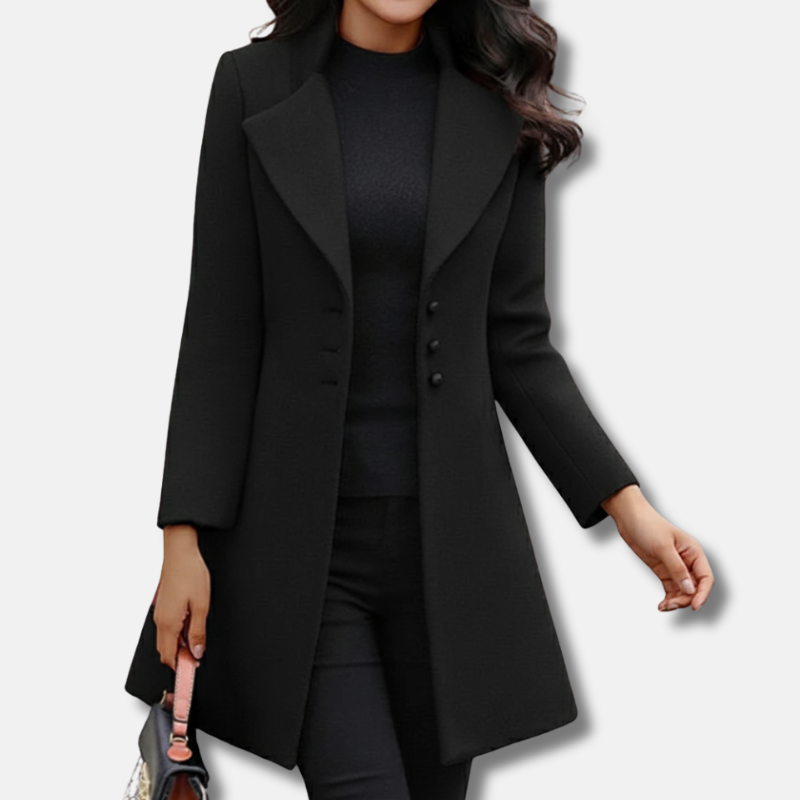 Classic Women's Wool Coat Slim Fit - OutfitLondon