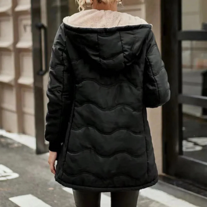 Women's Waterproof Parka Coat Slim Fit Fleece Lined Hooded