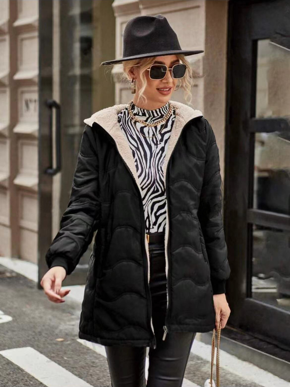 Women's Waterproof Parka Coat Slim Fit Fleece Lined Hooded - OutfitLondon