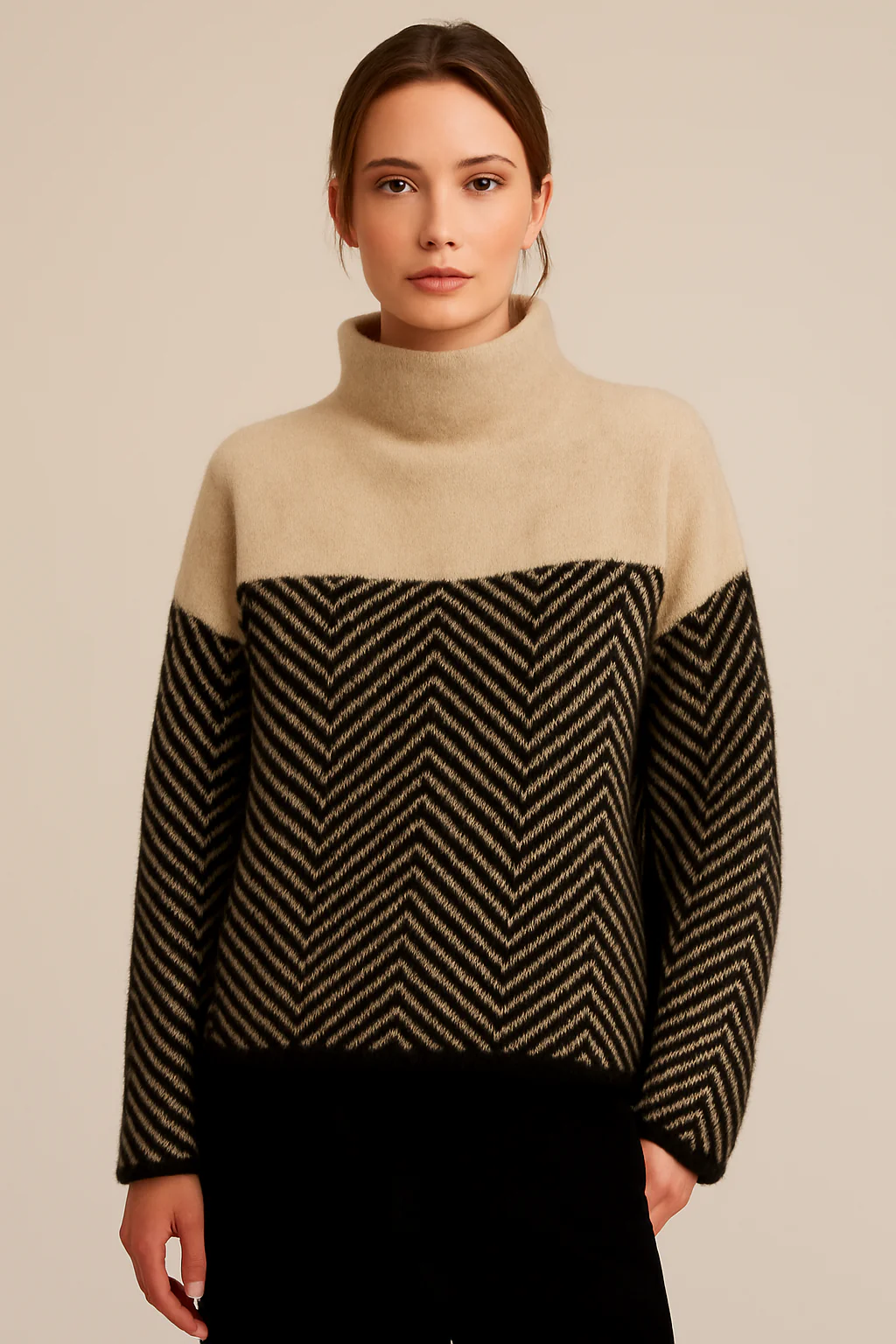 Cozy Wool Turtleneck Long Sleeve Sweater - OutfitLondon
