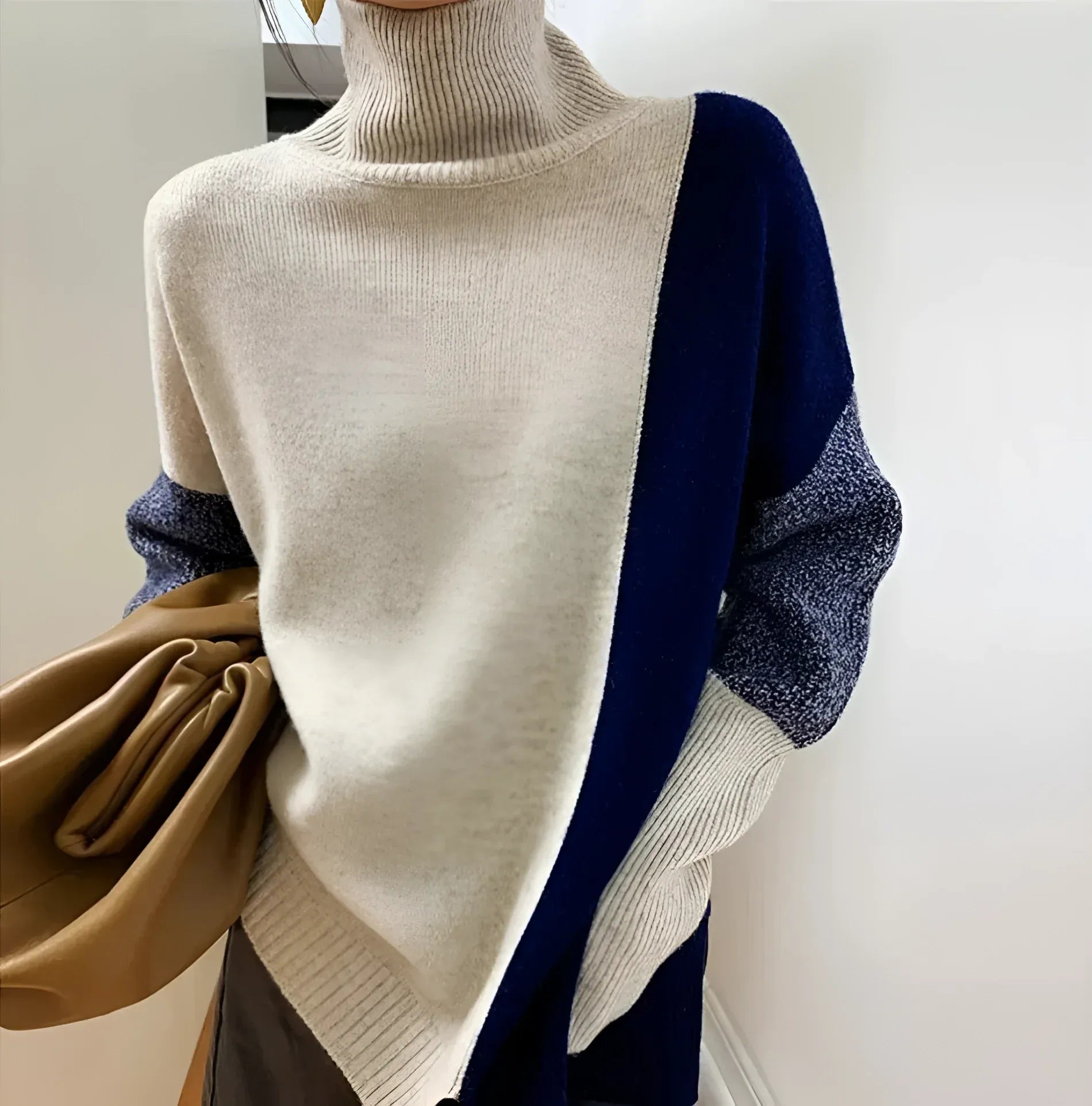 Soft Wool Sweater Relaxed Fit Asymmetrical Style - OutfitLondon