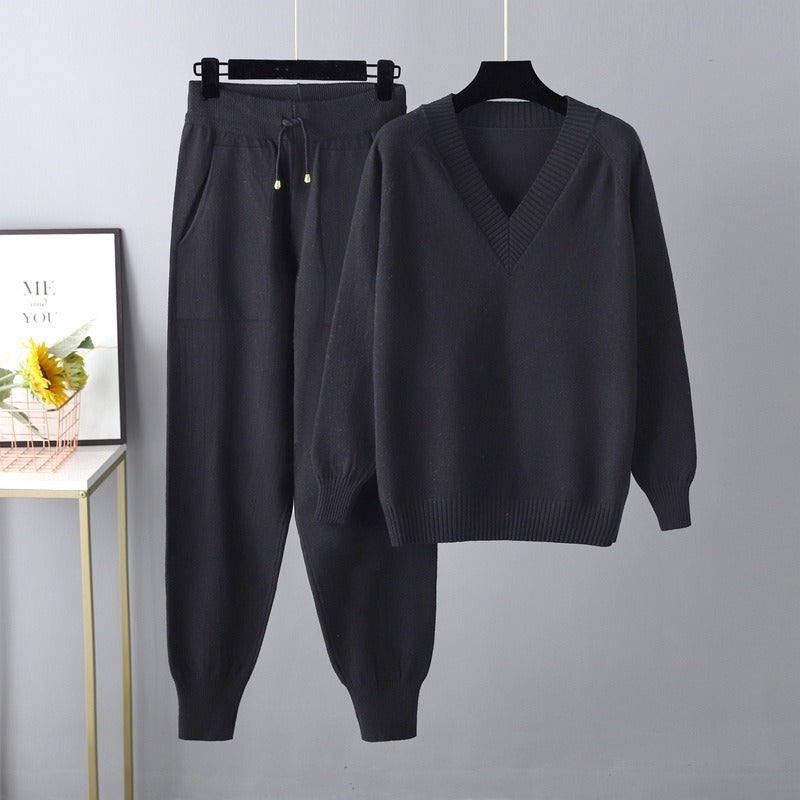 Comfy 2-Piece Knit Sweater Jogger Set - OutfitLondon