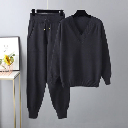 Comfy 2-Piece Knit Sweater Jogger Set - OutfitLondon
