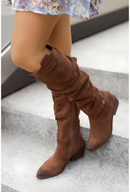 Tall Brown Leather Women's Boots